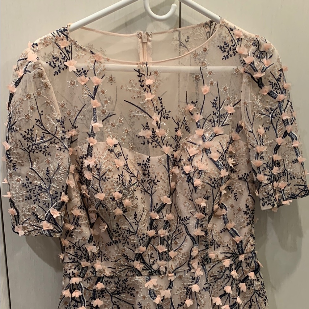 Teri Jon Pink and Blue Floral Dress